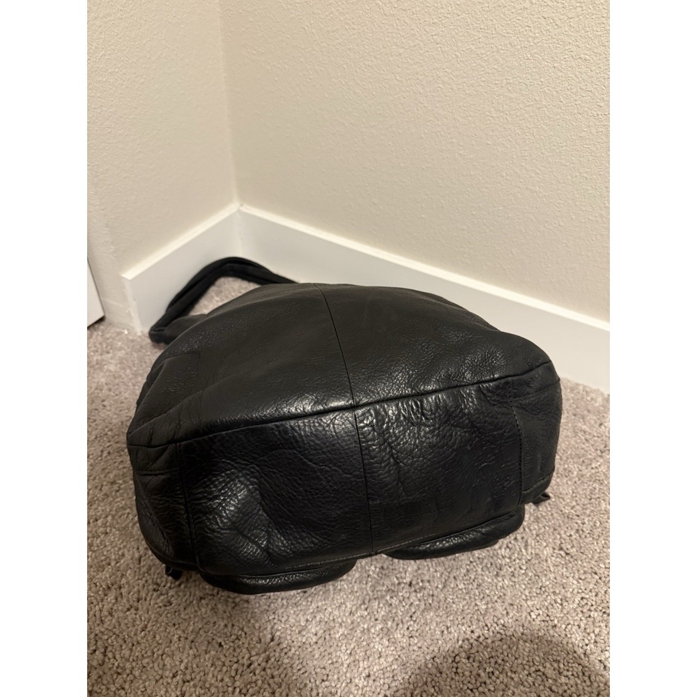B. Makowsky Black Pebbled Leather Multi Pocket Hobo Bag Y2K Boho Shoulder Purse - Picture 5 of 9
